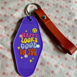 Purple Keychain with Positive Message